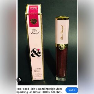 Too Faced Hidden Talent High-Shine Lip Gloss - Sparkling Burgundy FULL SIZE